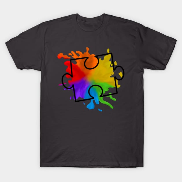 Autism puzzle rainbow T-Shirt by Kurakookaburra 